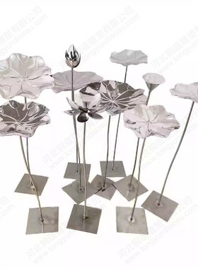 不锈钢荷花雕塑定制植物雕塑水景景观雕塑公园不锈钢荷花雕塑厂家