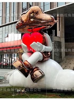 厂家定制艺术大型广场金属灯光户外装置景观廊架摆件不锈钢雕塑