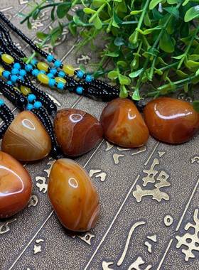 马达加斯加缠丝玛瑙原石天眼象形小手把件摆件吊坠缠丝玛瑙毛衣链