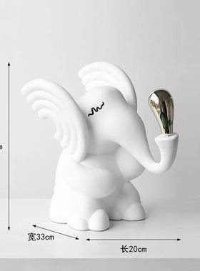 现代简约创意电镀大象摆件样板间软装售楼处儿童房书架桌面饰品