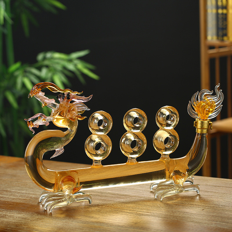 Dalong glass craft wine bottle twelve zodiac hollow dragon glass wine bottle white glass bubble wine bottle red wine