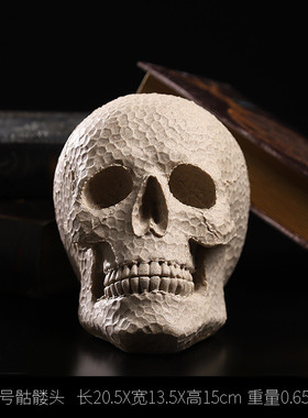 工厂直供北欧骷髅头砂岩人体脑袋创意装饰摆件咖啡厅酒吧桌面柜台