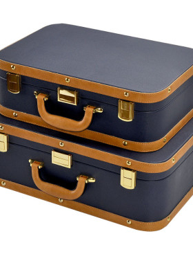 样板房皮质手提收纳箱高档衣帽间整理储物箱装饰箱盒摄影道具摆件