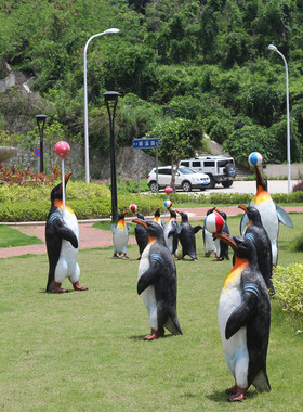 热销雕塑企鹅仿真园林动物公园户外冰雪主题海洋馆商场游乐园美陈