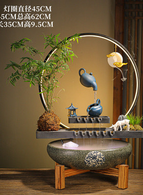 新中式悬壶流水家居装饰客厅喷泉创意办公室桌面乔迁新居招财摆件