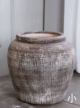 景德镇陶瓷工艺品经典黑白套装落地大花瓶别墅庭院户外大摆件