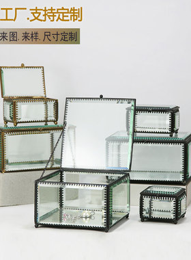 透明磨边玻璃首饰收纳盒复古欧式珠宝盒工厂专业加工批发定制