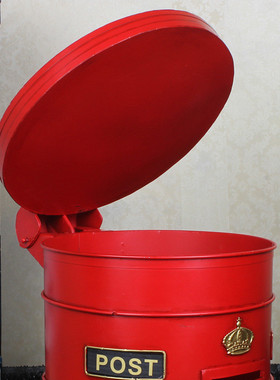 美式复古loft做旧垃圾桶铁艺工业风创意油桶垃圾收纳桶