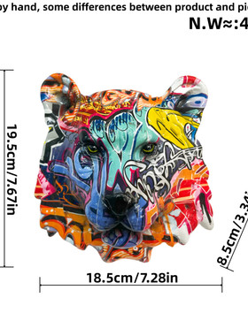美式复古创意豹子动物壁挂挂件墙面装饰头像狮子头狼头树脂工艺品