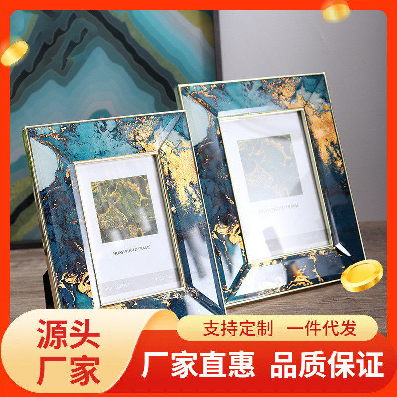 不锈钢相框摆台样板间客厅玄关装饰摆设摆台金属边框轻奢金箔相架,淘宝优惠券,粉丝福利购,淘宝优惠卷