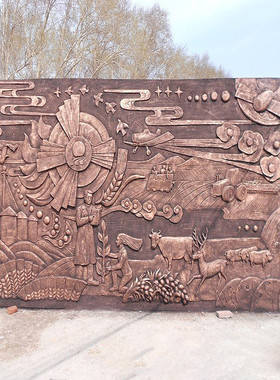 大型仿铜玻璃钢浮雕户外雕塑浮雕室外景区广场校园文化背景墙浮雕