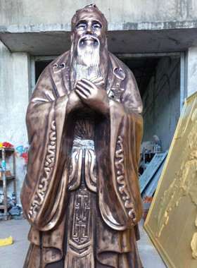 热销校园文化名人全身像玻璃钢孔子雕塑户外仿真古代人物孔夫子象