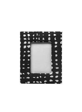 轻奢现代创意波点布艺木质相框样板间床头柜画框黑白软装饰品摆件