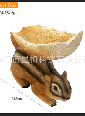 爆厂家树脂工艺品摆件松鼠动物造型喂食器家居园艺装饰品直供