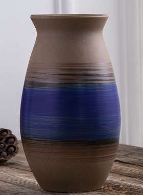 中复古美式陶瓷花瓶摆件插干花客厅电视柜玄关现代简约陶罐水培器