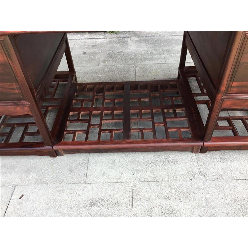 热销老挝红酸枝办公桌巴里黄檀微凹黄檀书桌老板桌中式电脑桌明式 - 图0