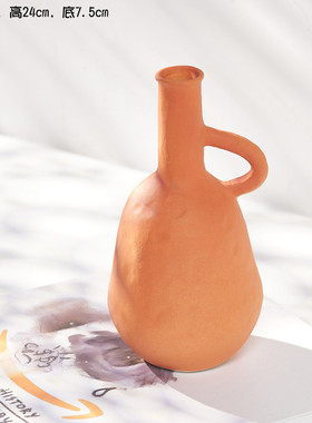 蜀干花ins风北欧陶瓷花瓶摆件客厅插花复古民宿桌面门装饰品花器