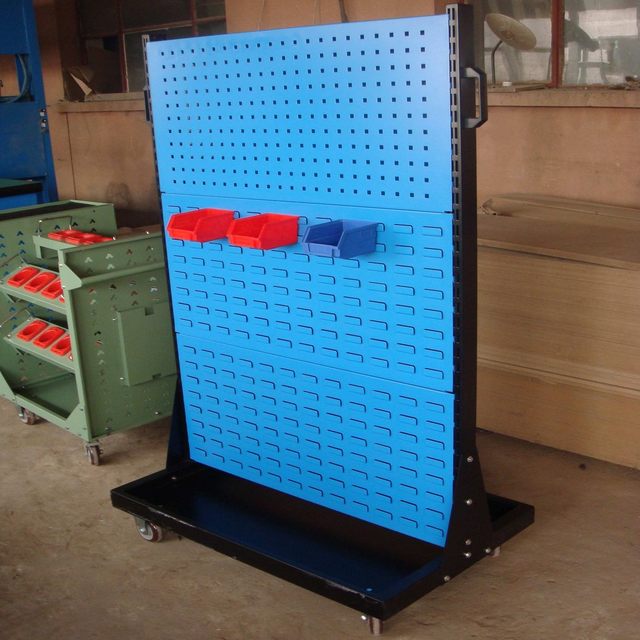 Hardware tool storage hook display rack Double-sided mobile material finishing tool display rack