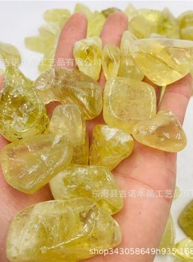 热销吉诺水晶批发黄水晶大颗粒碎石鱼缸装饰造景黄水晶碎石批发