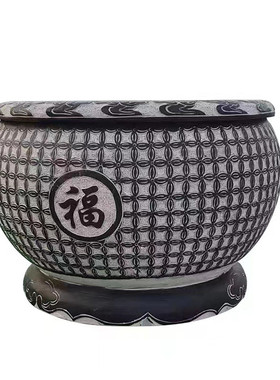 石缸户外荷花缸青石门海仿古鱼缸庭院养鱼花岗岩石头水缸石雕鱼缸