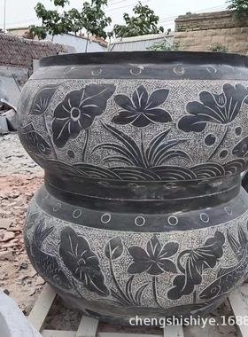 厂家加工供应青石柱顶石花岗岩石柱防墩古雕花石鼓柱子空心底