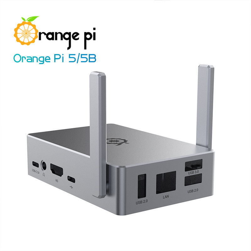 香橙派OrangePi5/PI5B开发板专用金属外壳（带天线配导热胶） - 图0