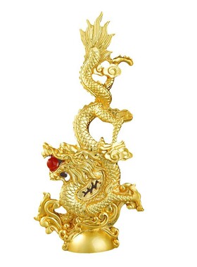龙摆件真龙招财饰品客厅玄关酒柜办公室桌面摆设开业礼品合金