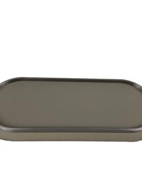 金属皮盒简约新款皮革托盘样板间纸巾盒桌垫组合酒店展厅摆件茶几