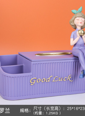 创意欧式家居摆件女孩纸巾盒桌面遥控器家用多功能轻奢纸巾收纳