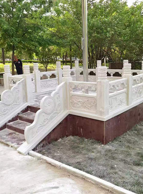 花岗岩石栏板简易河道石雕护栏芝麻灰石材栏板厂便宜花岗岩石栏杆