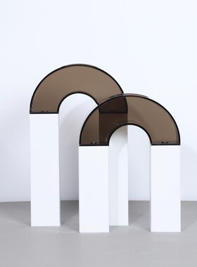 拱门北欧样板房客厅电视柜茶几装创意插花家居金属亚克力花瓶摆件