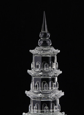 热销文昌塔k9人造水晶桌面摆件7层家居书房办公室9层水晶工艺装客