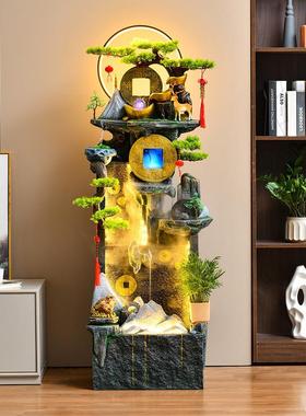 热销鱼缸流水摆件循环水车客厅落地电视柜生财喷泉旁假山景观招财