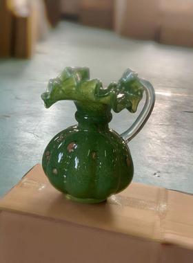 热销中古风芬顿花瓶玻璃南瓜纹手工家用法式高档水培插花复古装饰