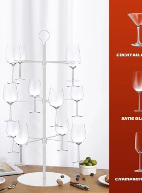 红酒杯架铁艺酒杯收纳架创意家居摆件婚礼装饰高脚杯金属挂架