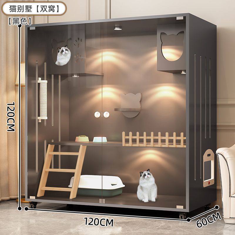 Hp猫别墅家用猫柜双层猫舍猫咪笼子防水猫窝猫房子超大室内猫屋猫,淘宝优惠券,粉丝福利购,淘宝优惠卷