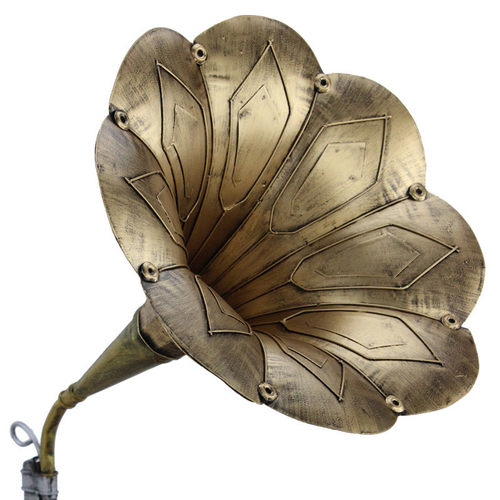 复古六角留声机摆件铁艺模型酒吧咖啡厅店面装饰怀旧黑胶唱机 - 图2