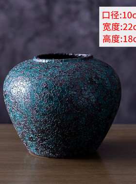 景德镇插花干花花瓶日式装饰品摆件客厅家居创意复古陶艺陶瓷花器