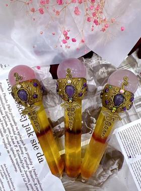 热销水晶魔法权杖魔法棒手工制作扩香批发装饰摆件矿石