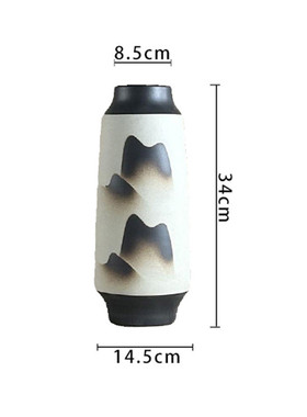 复古粗陶罐子插花禅意花瓶手工土陶花器家居客厅装饰中式日式摆件