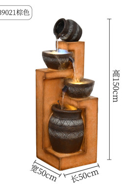 a947户外田园太阳能假山石流水喷泉阳台花园室内装饰景观欧式养鱼