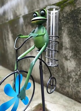 爆品地插青娃风车量雨计花园金属桩铁艺庭院装饰风车金属艺术