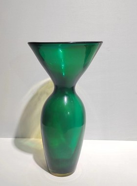 热销插花创意双色拼接玻璃花瓶家居样板房桌面软装饰品现代简约摆