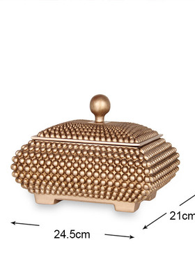 样板间现代家居摆件抽纸盒储物盒化妆收纳盒轻奢首饰盒卫生间装饰