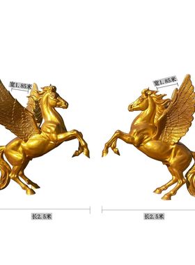 户外公园建筑广场绿地入口玻璃钢仿真站立马动物雕像玻璃钢雕塑