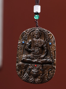 惠安沉香木十二生肖木质精雕吊坠双面文玩工艺品挂件男女款