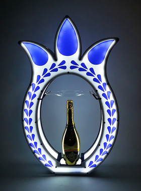 青花瓷菠萝led七彩酒座酒具墨西哥酒吧酒架龙舌兰洋酒道具展示架