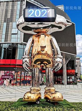 厂家定制户外大型广场金属灯光艺术装置景观廊架摆件不锈钢雕塑