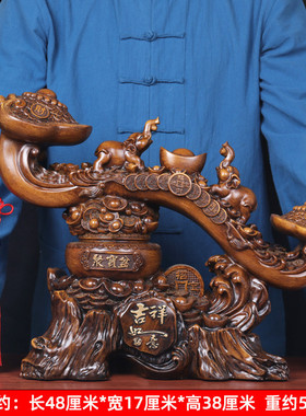 玉如意摆件现代客厅招财树脂电视柜工艺品酒柜装饰品摆件开业礼品