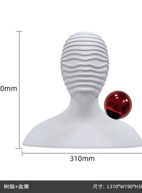 现代轻奢半身抽象人物雕塑摆件售楼处书房样板间卡通艺术头像摆设